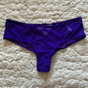 Victoria’s Secret purple cheeky lace mesh panty NWT